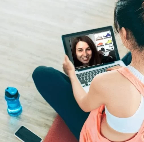 A Virtual Personal Trainer interacting with her client